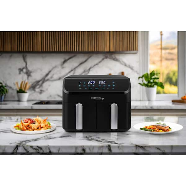 Ninja 8 Quart Large Air Fryer - Dual Basket Airfryer With Easy View Windows Preheat Air Fry Roast Broil Bake Dehydrate 2 Independent 4 Qt Nonstick Dishwasher Safe Dual Air Fryer