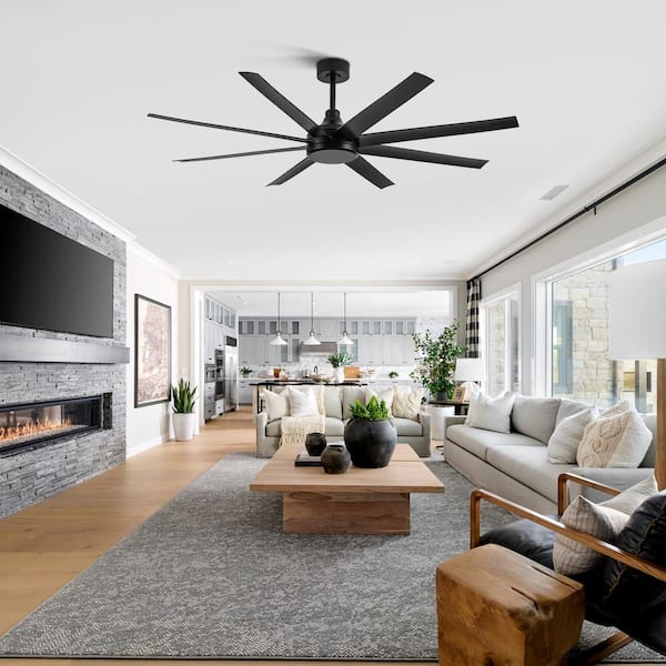 Breezary Melissa 65 in. 6 Fan Speeds Ceiling Fan in Black with