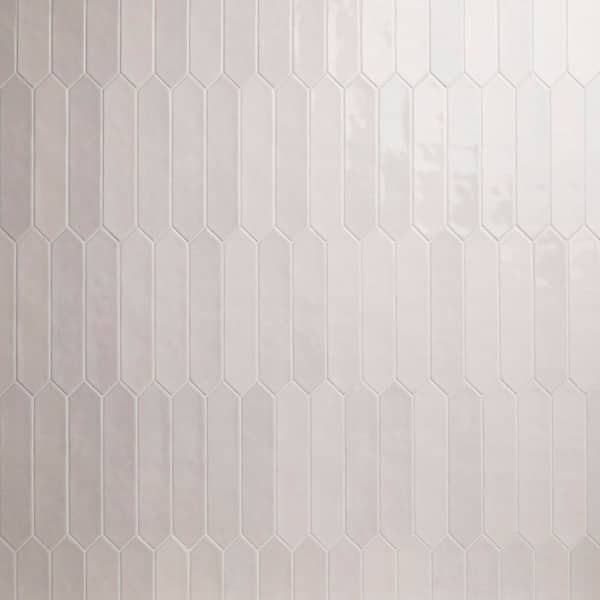 Take Home Sample - Lakeview Dove Picket 2.5 in. x 13 in. Glossy Ceramic Wall Tile