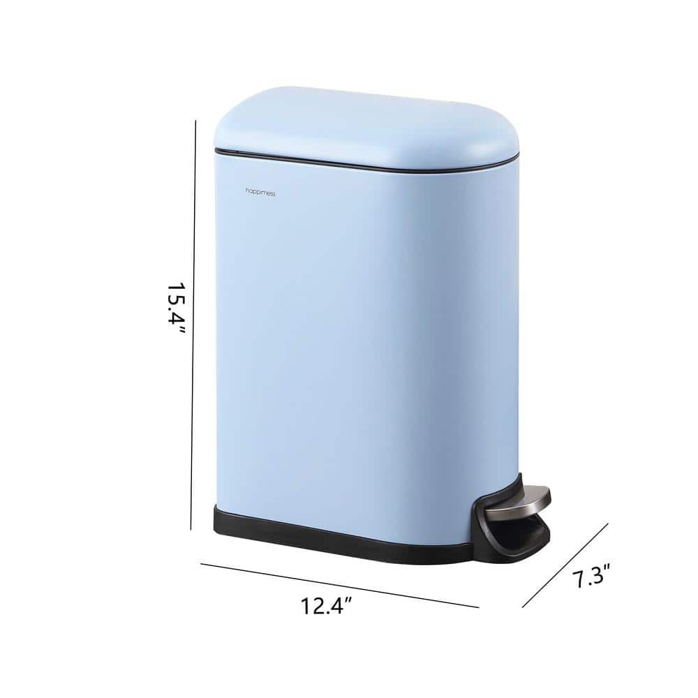 Tide Pool Blue Stainless Steel Step-Open Trash Can