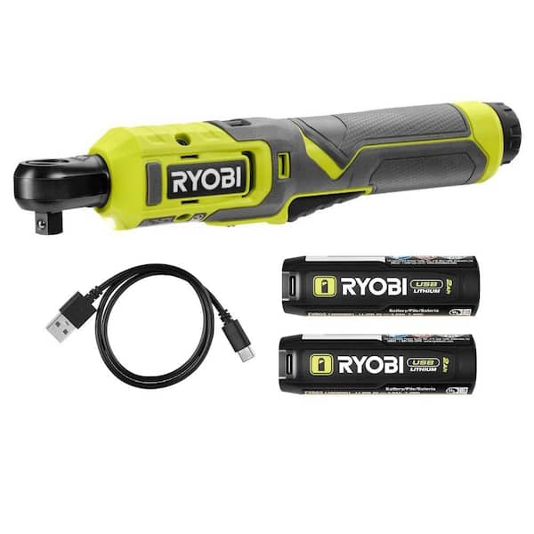 USB Lithium 3/8 in. Ratchet Kit with 2.0 Ah Battery and USB Charging Cable with FREE USB Lithium 2.0 Ah Lithium Battery