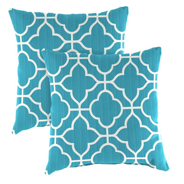 Jordan Manufacturing 16 in. L x 16 in. W x 4 in. T Square Outdoor Throw Pillow in Fandango Alaskan (2-Pack)