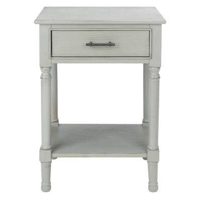 Ryder 19 in. Distressed Gray Rectangle Wood Storage End Table
