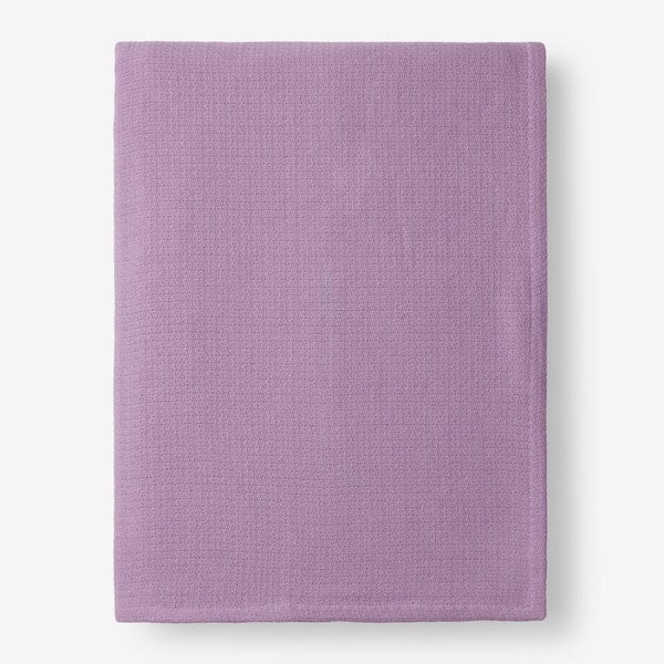 The Company Store Cotton Weave Pale Lilac Solid Full Woven Blanket