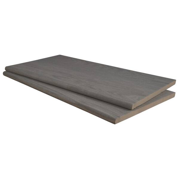 MSI Take Home Tile Sample-Palmwood Gris 4 in. x 4 in. x 1 in. Gray Porcelain Pool Coping