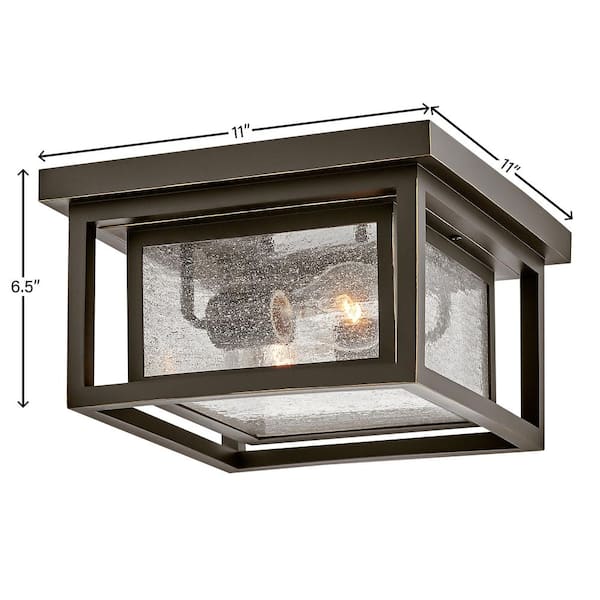 HINKLEY - Republic 11.0 in. 2-Light Oil Rubbed Bronze Flush Mount