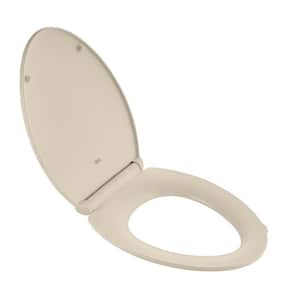 Contemporary Slow-Close Elongated Closed Front Toilet Seat with TriVantage for VorMax Clean Curve Style Rims in Bone