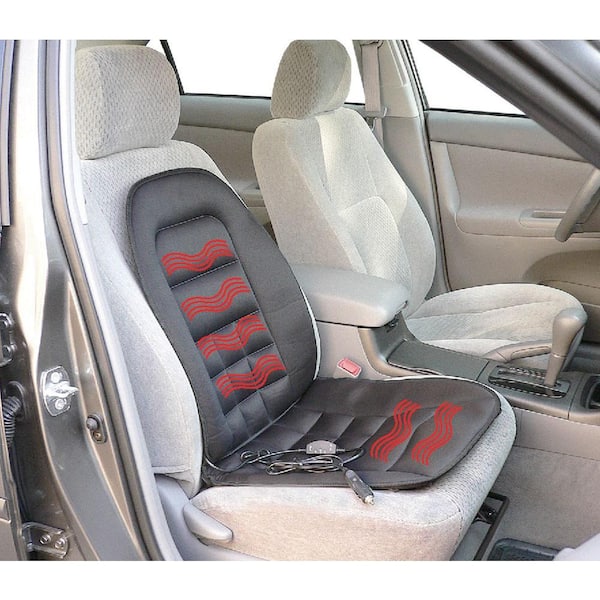 Gray Padded Heated Car Seat Cushion Thermal Cover Adjustable Temperature 