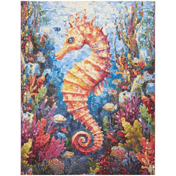 Color Splash Multicolor 5 ft. x 7 ft. Graphic Contemporary Area Rug