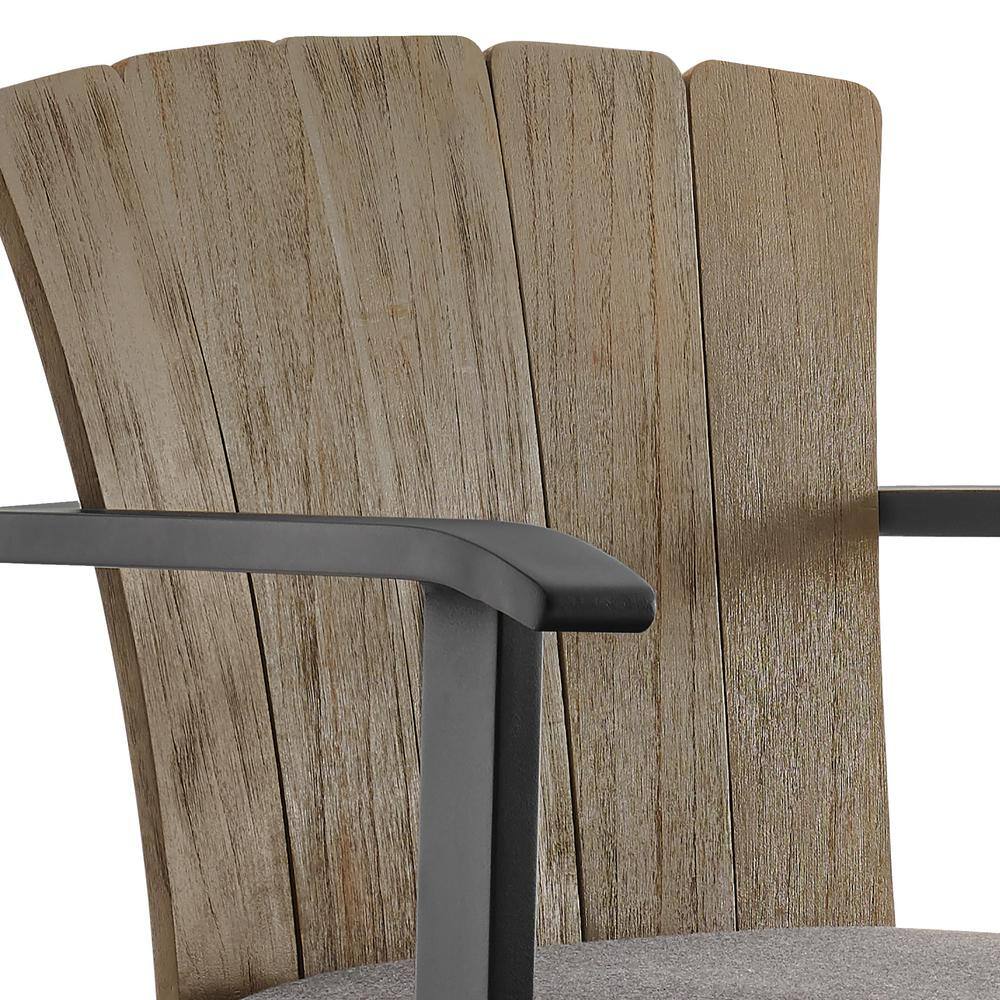 Hazel Teak and Aluminum Outdoor Swivel Chair with Cushions
