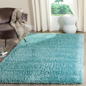 Indie Shag Turquoise 7 ft. x 9 ft. Solid Area Rug