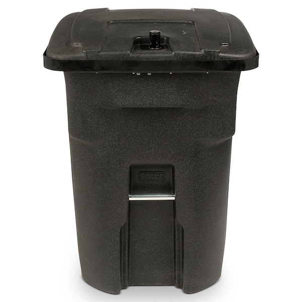 Toter 96 Gallon Black Rolling Outdoor Garbage/Trash Can with Wheels and  Attached Lid 79296-R2200 - The Home Depot