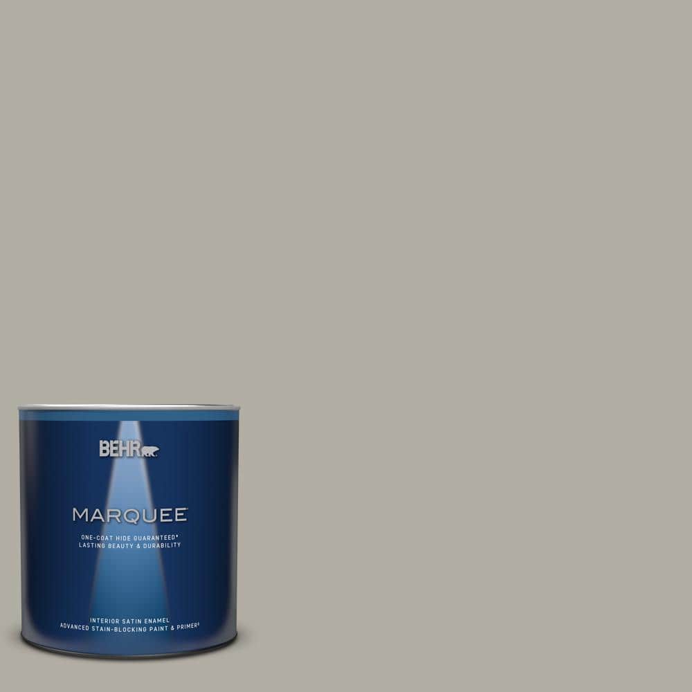BEHR PREMIUM PLUS 1 gal. #N520-2 Silver Bullet Satin Enamel Low Odor  Interior Paint & Primer 705001 - The Home Depot