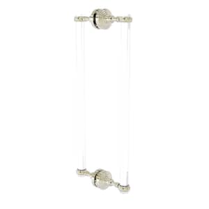 Pacific Grove 18 in. Back to Back Shower Door Pull with Twisted Accents in Polished Nickel