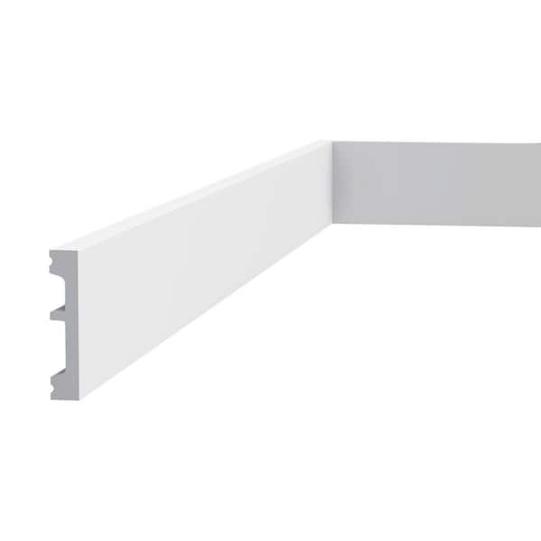 ORAC DECOR 1/2 in. D x 2-1/2 in. W x 78-3/4 in. L Primed White High Impact Polystyrene Baseboard Moulding (4-Pack)