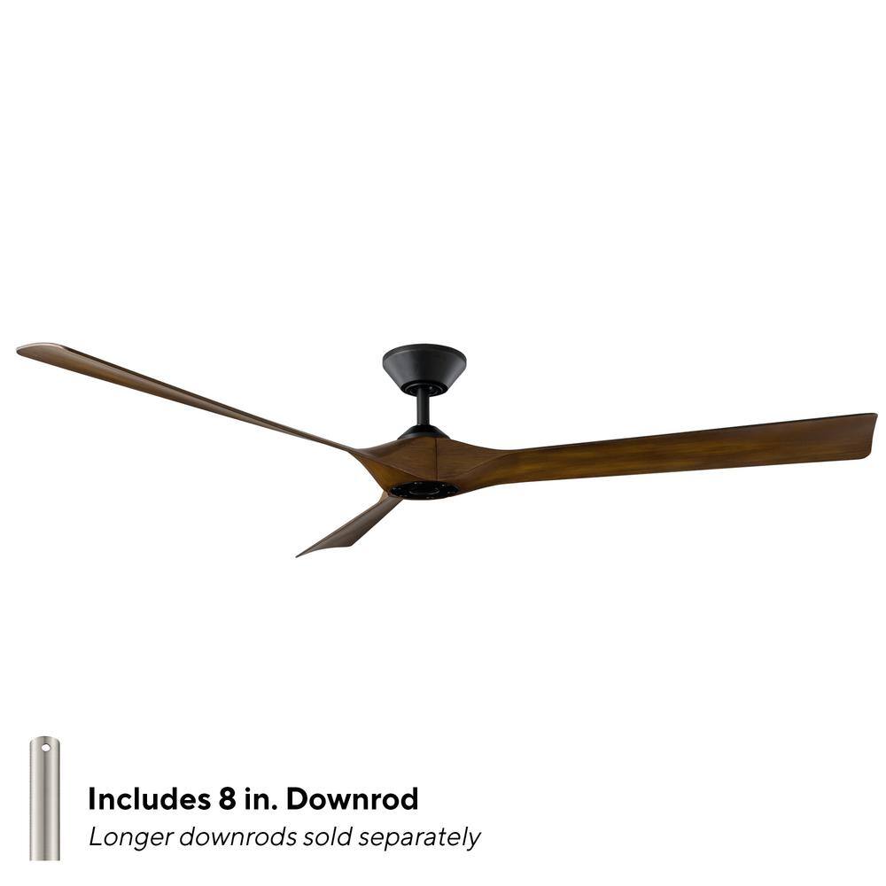 Torque 70'' Matte Black Distressed Koa Smart Ceiling Fan with Remote