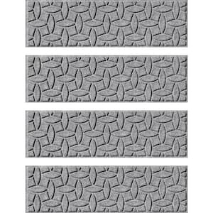 Aqua Shield Elipse Medium Gray 8.5 in. x 30 in. PET Polyester Indoor Outdoor Stair Tread Cover (Set of 4)