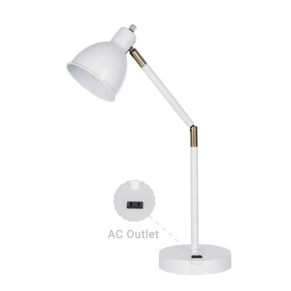 OttLite 11.25 in., White/Gray, USB PortCreative Curves LED Desk Lamp  A30WGC-SHPR - The Home Depot