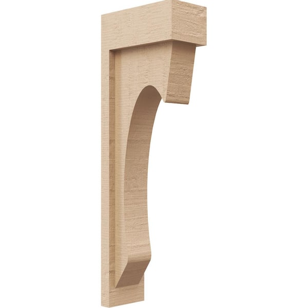 Ekena Millwork 3 in. x 18 in. x 6 in. Thin Emerson Rough Cedar Woodgrain TimberThane Corbel, Primed Tan