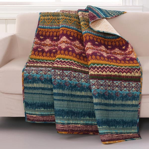 Greenland Home Fashions - Southwest Multicolored Quilted Cotton Throw