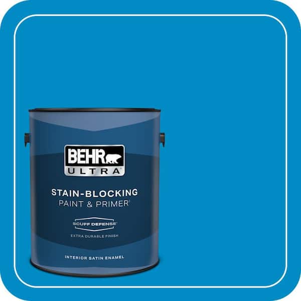 BEHR ULTRA 1 gal. #MQ4-57 Celebration Blue Extra Durable Satin Enamel Interior Paint & Primer