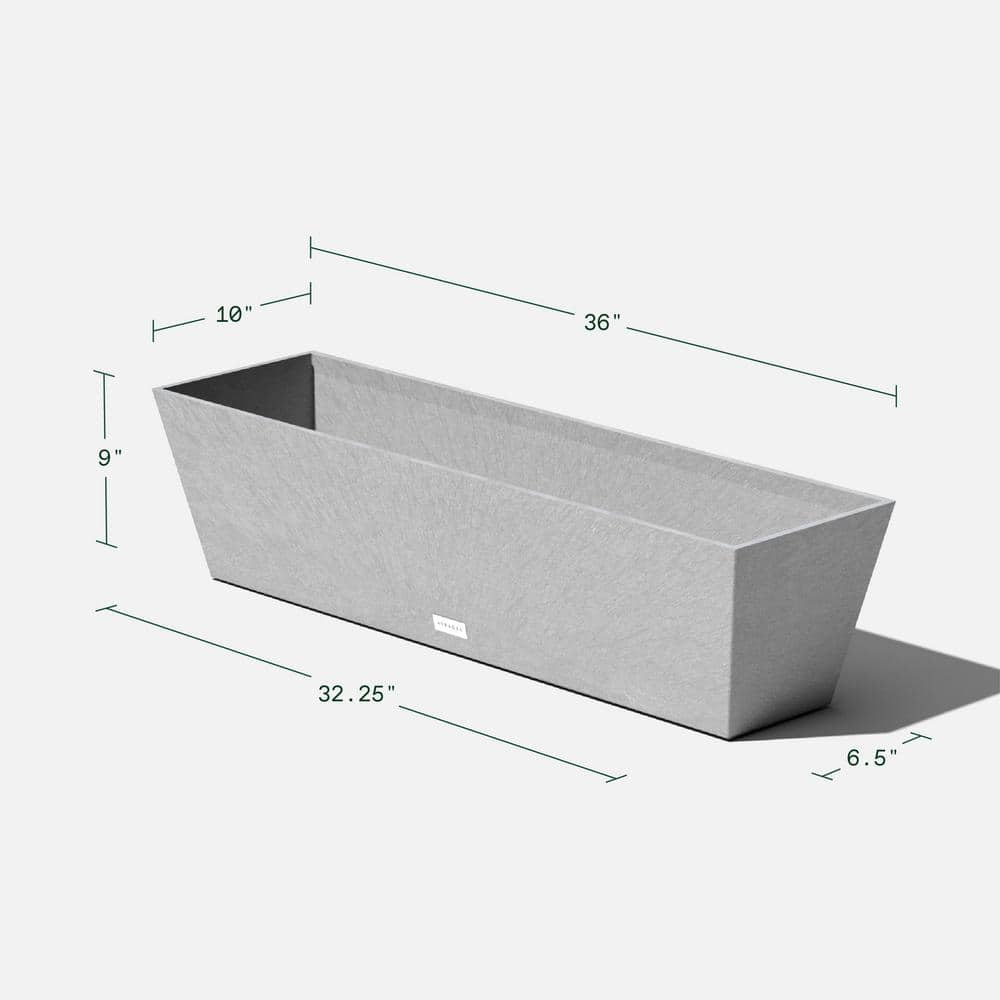 Gray 36" Recycled Plastic Outdoor Window Box Planter Set