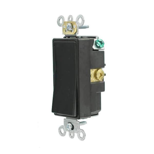 15 Amp Decora Plus Commercial Grade Single Pole Rocker Switch, Black 5691-2E