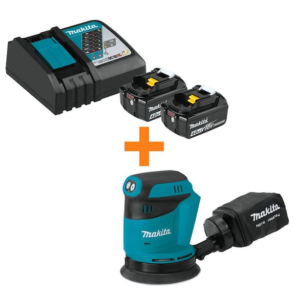 18V LXT Battery and Rapid Optimum Charger Starter Pack (4.0Ah) w/ bonus 18V LXT 5 in. Variable Speed Random Orbit Sander