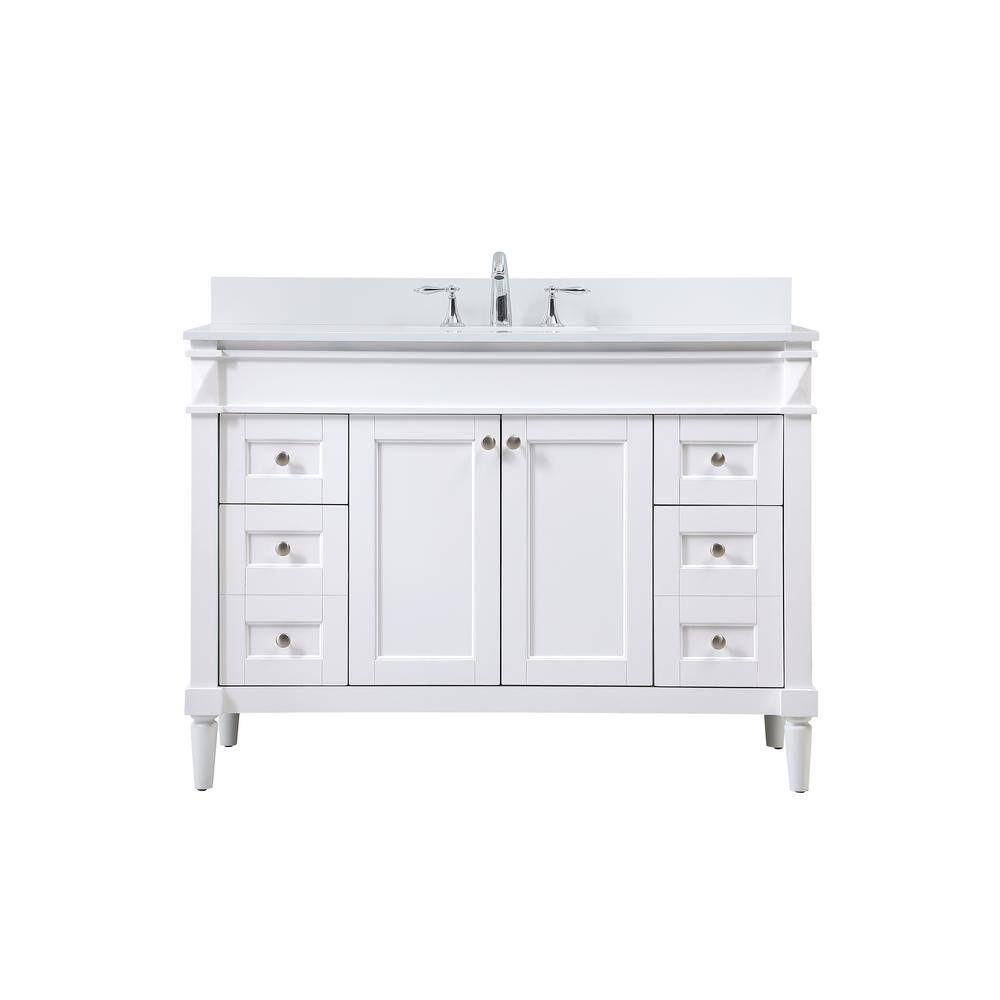 Simply Living 48 in. W x 21 in. D x 35 in. H Bath Vanity in White with Ivor