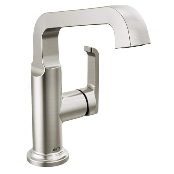Delta Tetra Single Handle Vessel Sink Faucet in Lumicoat Stainless Steel