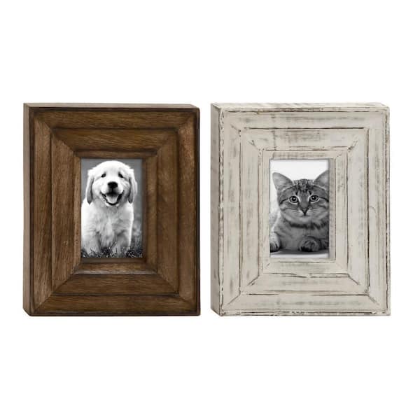 Brown Mango Wood Photo Frame (2- Pack)