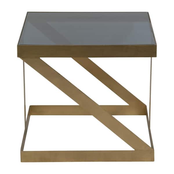 Liv & Skye 22 in. Black Square Glass Accent Table