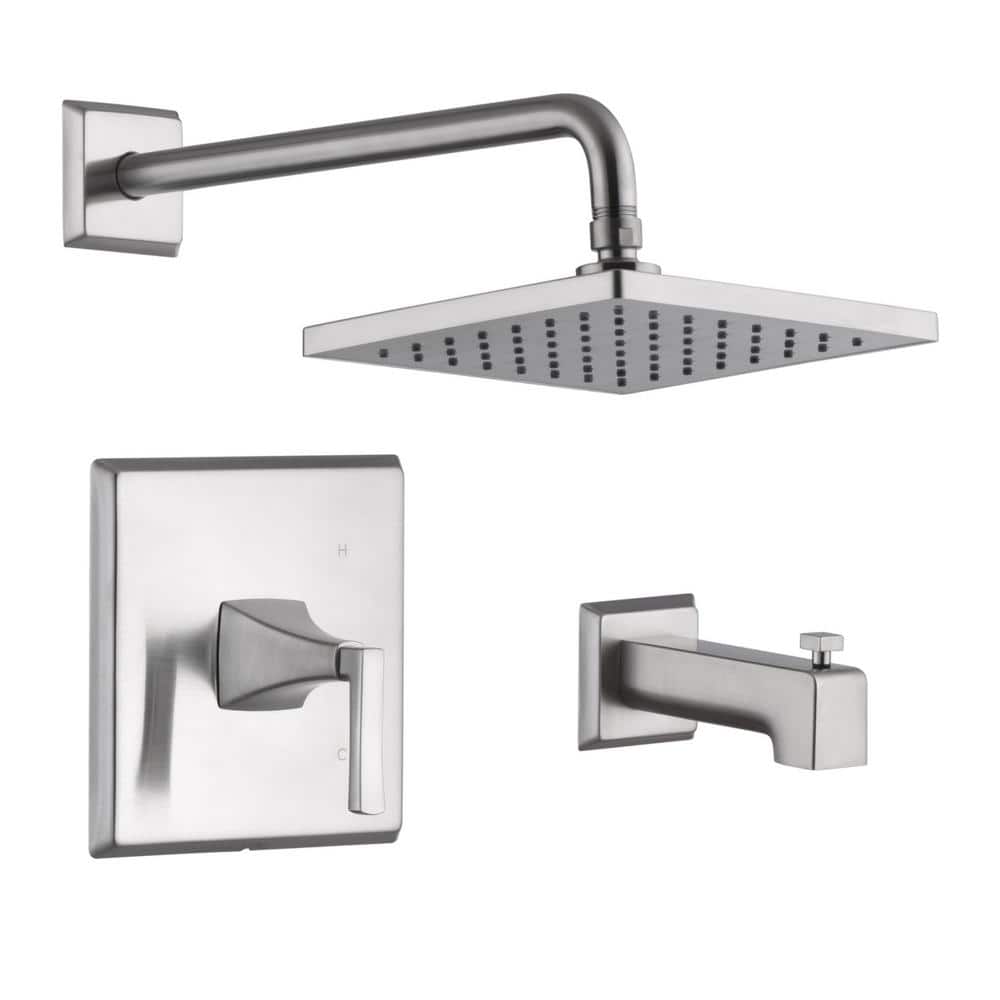 Lotto Single Handle 1-Spray Tub and Shower Faucet 1.8 GPM with Pressure Balance in. Brushed Nickel (Valve Included) price history on PriceWatchPro