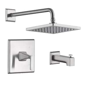 Lotto Single Handle 1-Spray Tub and Shower Faucet 1.8 GPM with Pressure Balance in. Brushed Nickel (Valve Included)