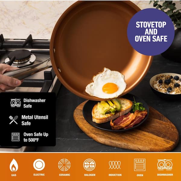 GOTHAM STEEL 8 Inch Non Stick Frying Pan, Ultra Durable Induction Pan,  Frying Pan Nonstick with Ceramic Coating, Egg Pan for Cooking, Ceramic Pan