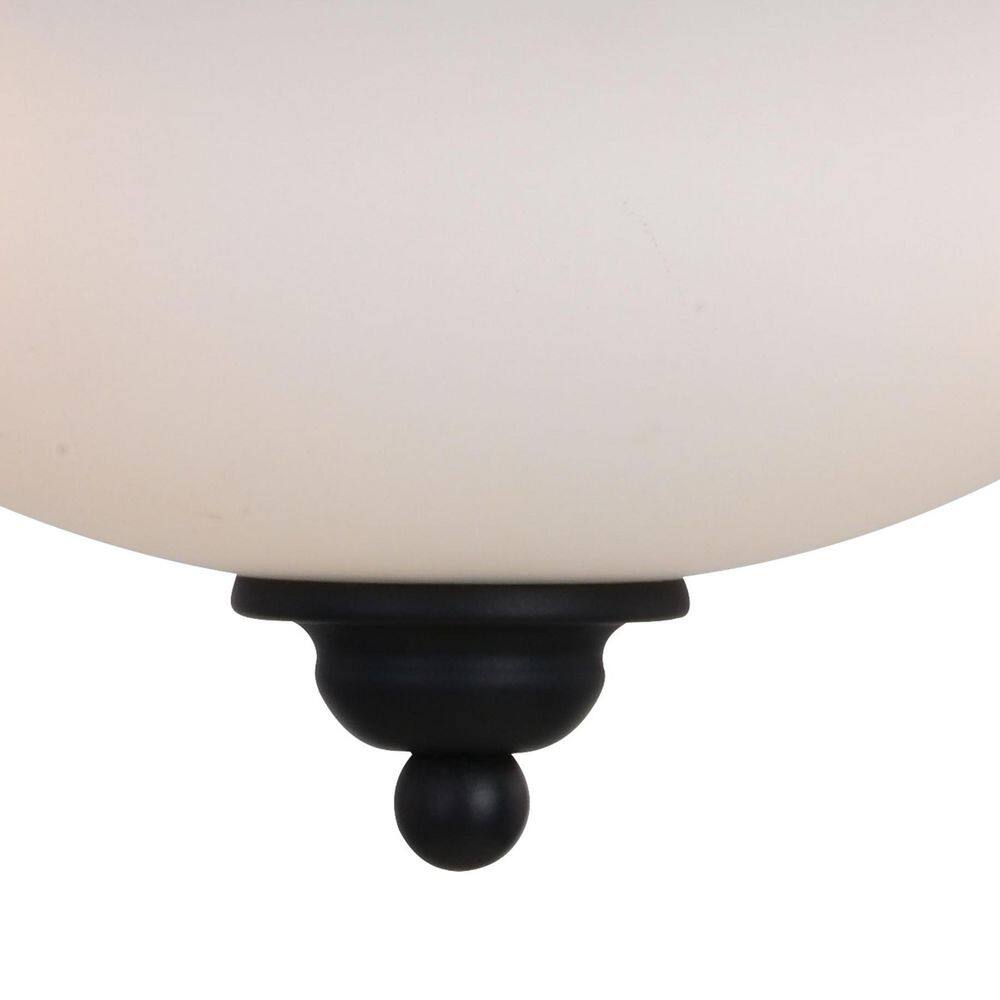 Monrovia 17" Bronze Semi-Flush Mount Ceiling Light with White Glass