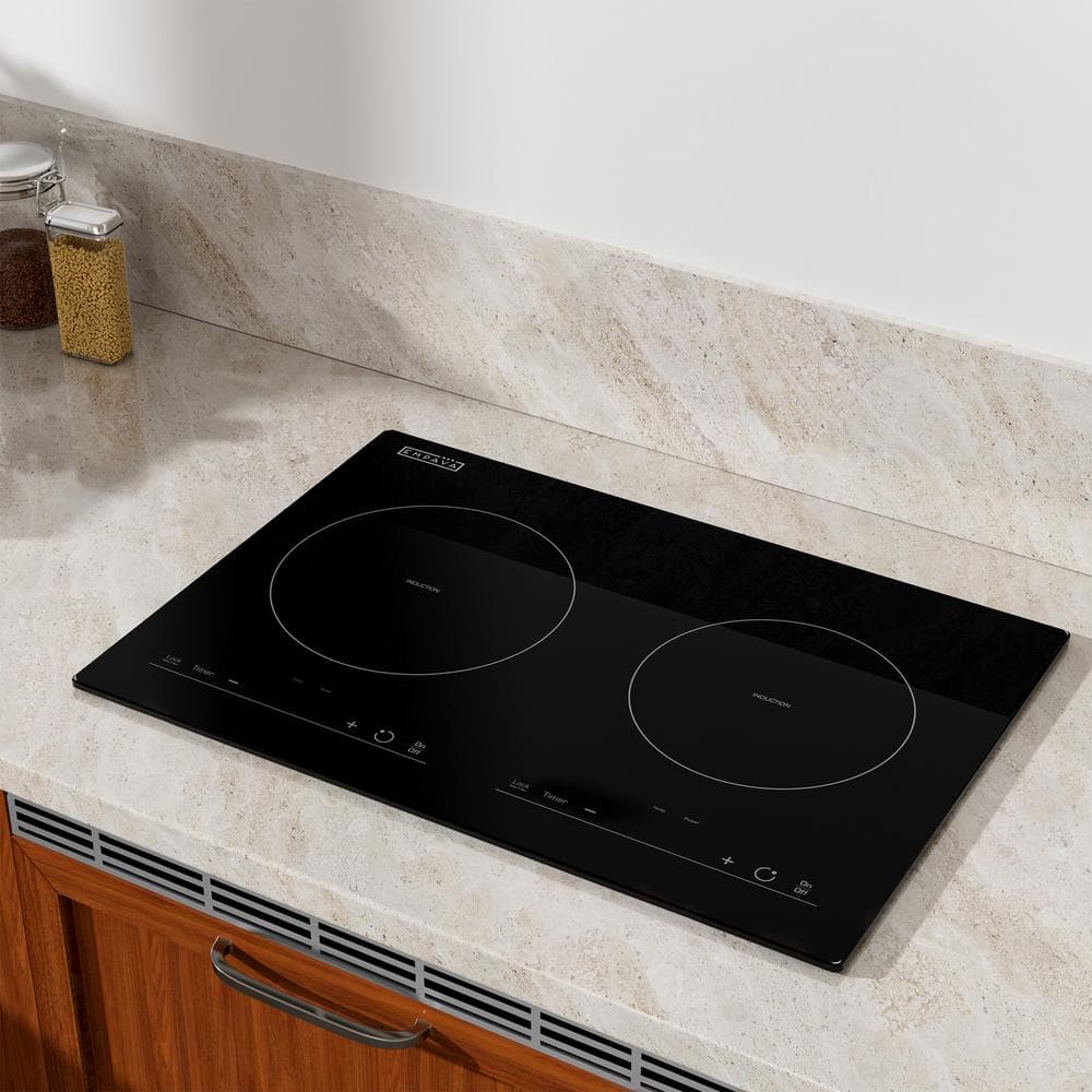 Portable 20.5 in. Electric Modular Induction Cooktop Smooth Surface in Black with 2 of Elements - Thumbnail 2