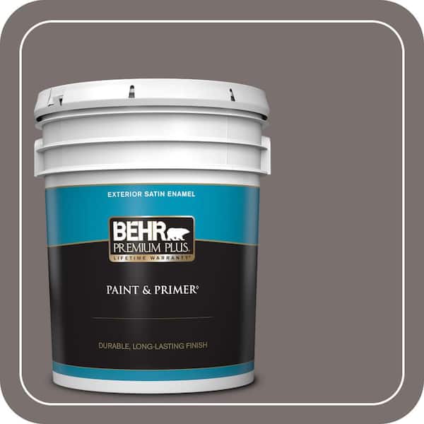 BEHR PREMIUM PLUS 5 gal. #790B-5 Simple Silhouette Satin Enamel Exterior Paint & Primer
