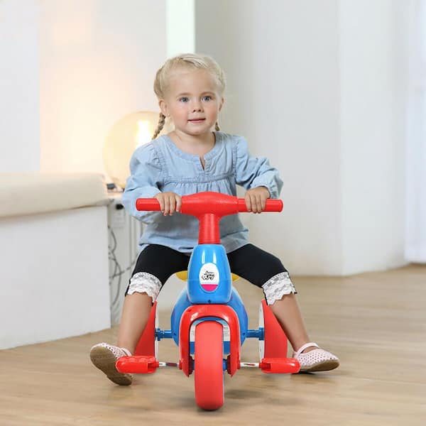 Costway 2 In 1 Toddler Tricycle Balance Bike Scooter Kids Riding Toys W/  Sound & Storage Blue : Target
