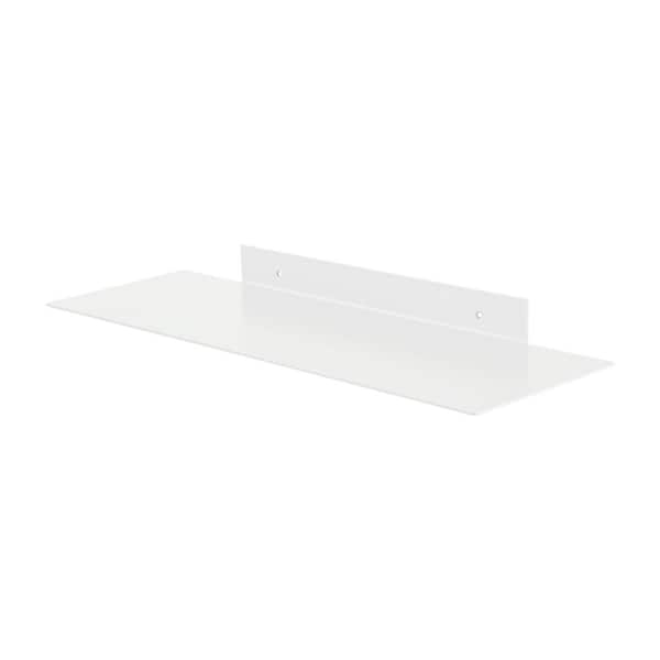 Dolle KATANA 23.6 in. x 7.9 in. x 1.8 in. White Metal Decorative Wall Shelf with Brackets