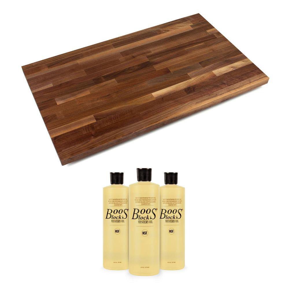 JOHN BOOS Walnut Wood 48 x 38 in. Cutting Board and 3Piece Maintenance