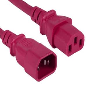 4 ft. 18 AWG Computer Power Extension Cord (IEC320 C13 to IEC320 C14), Red