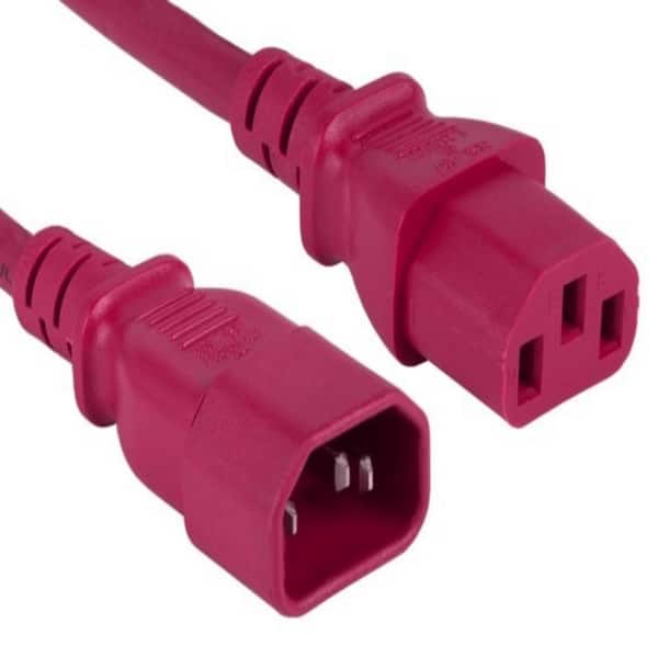 SANOXY 14 AWG Computer Power Extension Cord (IEC320 C13 to IEC320 C14), Red  SNX-CBL-LDR-PW152-7208 - The Home Depot