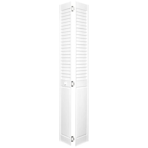Home Fashion Technologies 2 in. Louver/Panel Behr Decorator White Solid Wood Interior Bifold Closet Door-DISCONTINUED