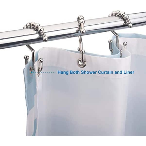 Dyiom Plastic Shower Curtain Hooks Rings Hanger Bath Drape Loop Clip Glide, Shower  Curtain Rings/Hooks in Bronze B091K8VQLQ - The Home Depot