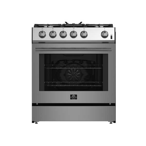 Leonardo 30 in. Stainless Steel Slide-in Gas Range 5-Burners