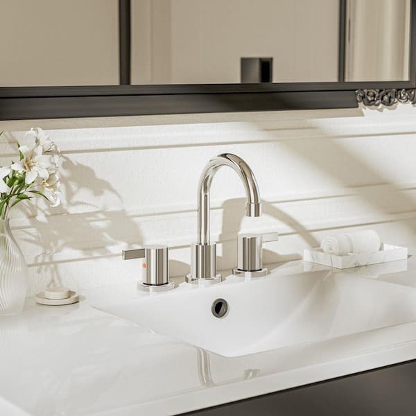 Phiestina 8 Inch 3 Hole Widespread Chrome Bathroom Faucet 2 Handle