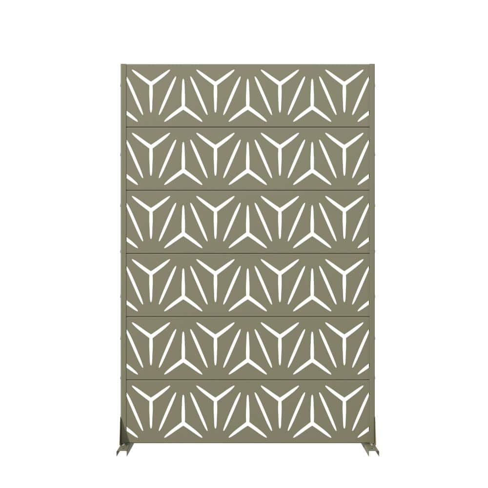 72 in. x 47 in. Olive Gray Metal Privacy Screen Fence Garden Panels for Outside Lawn Garden price history on PriceWatchPro