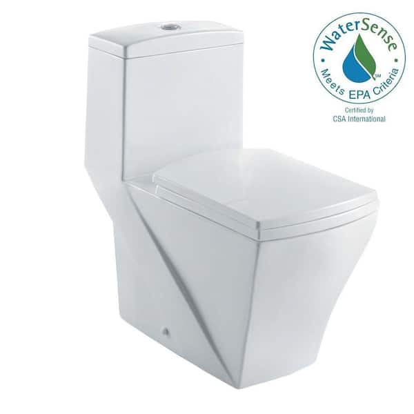 Ariel 1-piece 1.6 GPF Dual Flush Elongated Toilet in White