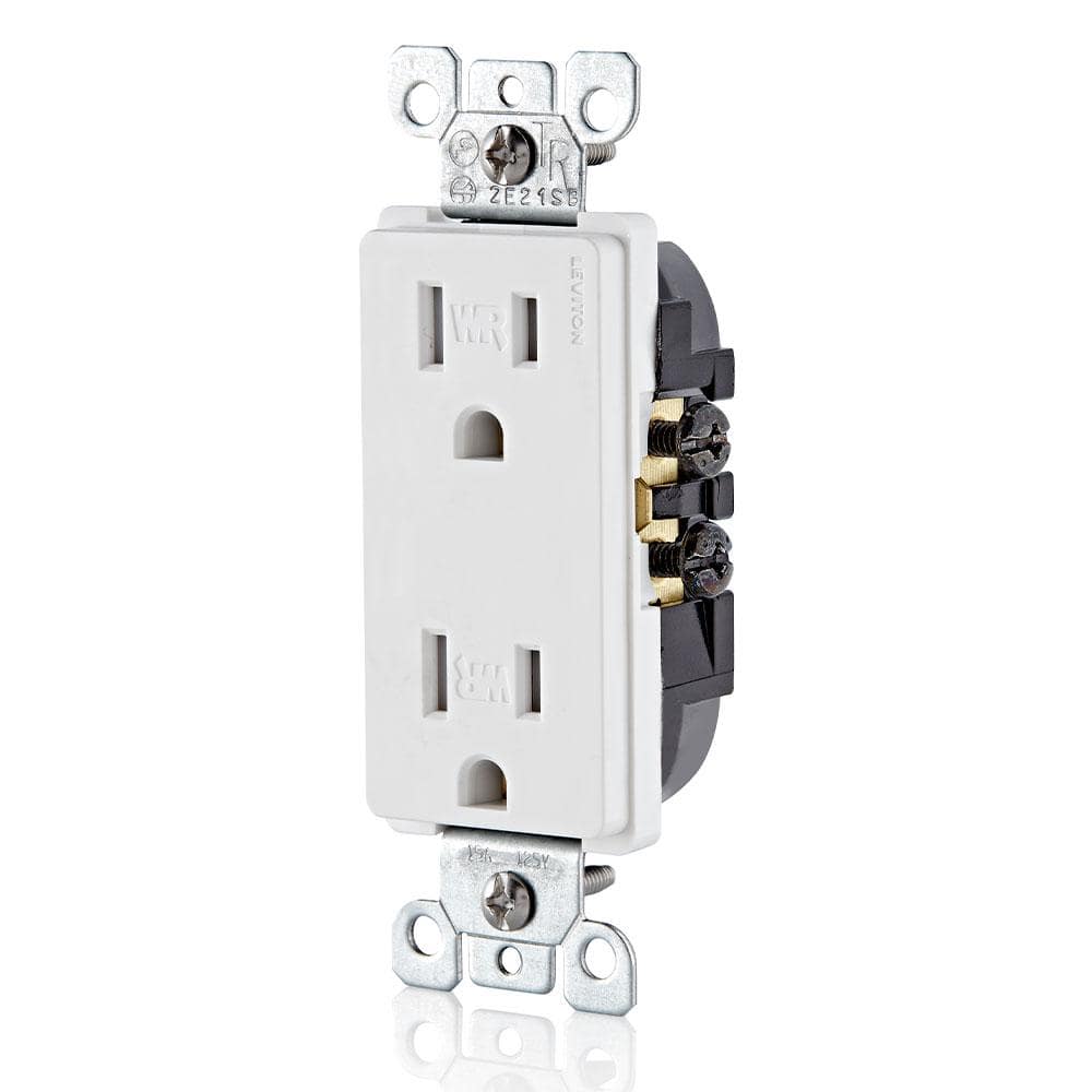 Leviton White 15A Weather and Tamper Resistant Duplex Outlet